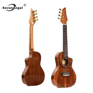 Kabel Highgrade Professionelles Ukulele Top Panel Festholz Koa Acacia Ukelele Cant Hand Design Mini Gitarrenstrings Muisc Instrument