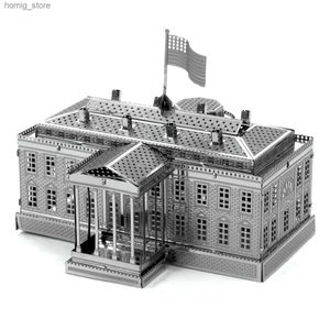 3D -pussel Vita huset 3D Metal Puzzle Model Kits DIY Laser Cut Puzzles Jigsaw Toy for Children Y240415