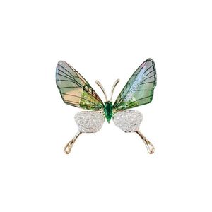 Designer Tillbehör Butterfly Brosches Pins For Women Purple Green Crystal Insect Metal Pins Badge Trendy Jewelry Gifts 3.5*3,5 cm