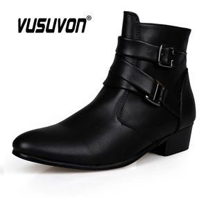 Vusuvon Fashion Men Men Spring Owumn Осень. Высокая высота ноги увеличивает chelsea angle boots Western High Top Casual Shoe Leather 240408