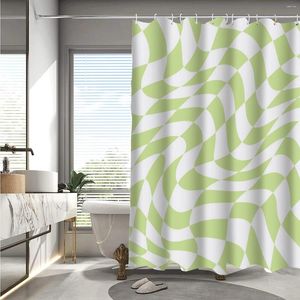 Shower Curtains Geometry Y2k Retro Curtain Modern Digital Printing Hook Polyester Waterproof Bathroom