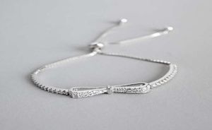 Ruifan Fashion Box Chain Bowknot 100 925 Sterling Silver Bracelet Ladies Cubic Zircon Bracelets Female Womens Jewelry YBR057 Y2004932330