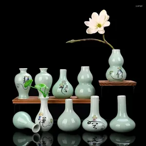 Vases Desk Computer Table Coffee Countertop Decoration Vase Mini Flower Bottle Simple Ceramic Room Decorations Wholesale