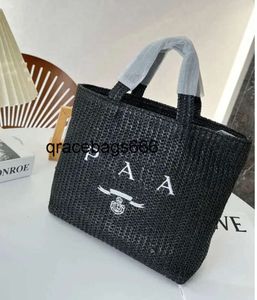 Top Summer Stripe Straw Fashion Bags Designer Woman Crochet Tote Bag Luxury Handbag Shopping Purse Totes Shoulder Handbags Triangle