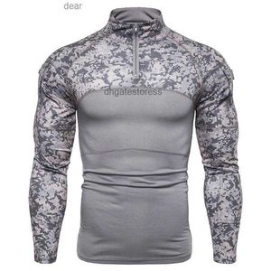 Magliette da uomo maglietta camuffato camuffato tattico abbigliamento da combattimento assalto assalto a manica lunga costume dell'esercito stretto