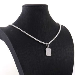 Модный хип -хоп Ice Out Moissanite Pendent с теннисным ожерельем 10 тыс. Золотых подвес