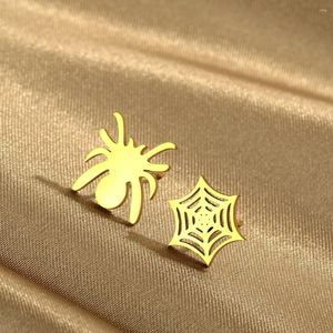 Bolzenohrringe Chengxun Spiderweb Tiny Spider Animal Ohr für Frauen -Männer Webliebhaber