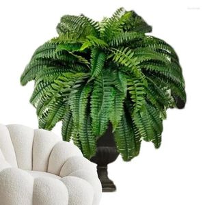 Decorative Flowers Artificial Ferns Greenery Plant UV Resistant Faux Plants Shrubs Indoor Outside Hanging Planter Home Garden Decoration