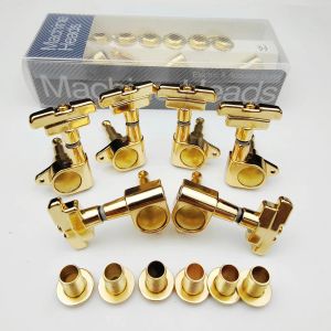 Guitar New KAYNES J109 3R+3L Gold Electric Guitar Machine Heads Tuners Art Deco Rotomatic Imperial Style Head Guitar Tuning Pegs