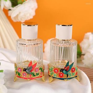 Speicherflaschen 60 x klassische Dekoration Kolibri Emaille Farbhandwerk Glas Parfüm leere exquisite Textur 50 ml ätherische Ölflasche