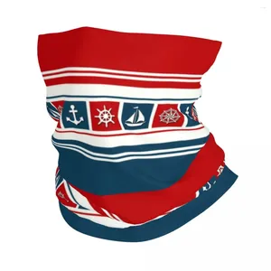 Bandanas Nautical Symbols Bandana Winter Neck Warmer Women Windproof Wrap Face Scarf For Hiking Compass Sailing Anchor Gaiter Headband