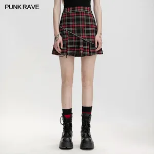 Saias punk rave rave feminino de mão dupla feminino