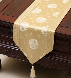 Extra Long 120 inch Lucky Patchwork Table Runner Chinese style Luxury Silk Brocade Table Cloth High End Dining Table Protective Pa8965211