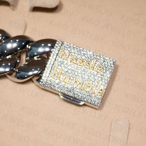 Fashion Hip Hop 26mm Moissanite Cuban Chain Dropshipping Iced Out Silver Vvs Diamond Fine Jewelry Bracelet