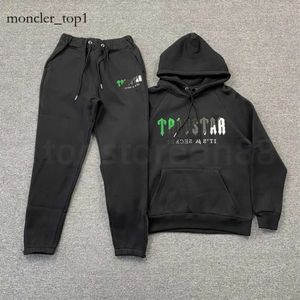 Motion Hoodie Designer Trapstar Full Tracksuit Rainbow Thandduk Broderi Decoding Hooded Sportwear Men and Women Sportswear Suit dragkedja Byxor Storlek XL 3473