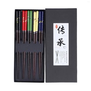 Chopsticks Set Japanese Creative Butterfly Love Flower And Wind Printing Gift Box Pointed Sushi