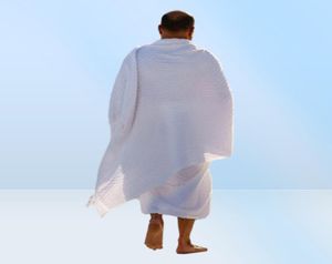 Roupas étnicas Arábia Muçulmana Hajj Ihram Umrah Tootes Men Oração Shawl Peregrinação Hidrofílica Islâmica Meca Costume de Adoração Turca 3102072