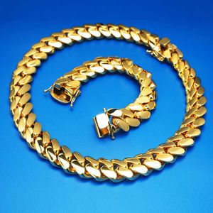 Anpassad guld kubansk kedja 18k guld 20mm grossist hiphop kubansk kedja miami kedja halsband