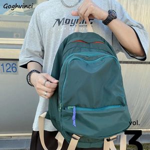 Mochilas Nylon Backpacks Unissex Travel à prova d'água de grande capacidade estudante de escola para escola simples All-Match Ins estilo japonês Bolsa de painéis
