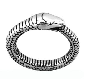 Fanssteel aço inoxidável masculino anel punk anel vintage anel serpente Animal Biker Ring Presente para irmãos FSR20W18337U5972909