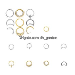 Diamond Anti Allergy Allergia in acciaio inossidabile anello anello anelli di ginnastica anelli per piercing Rose Piercing Women Jewelry Will e Dandy GIF Dhgarden Dhcya