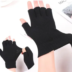 Cycling Gloves Sparsil Women Men Half Finger Cashmere Glove Short Wool Knitted Wrist Mitten Winter Warm Unisex Stretch Fingerless