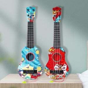 Cavi di plastica mini ukulele chitar 4 corde ukulele bass kids regalo giocattolo musicale strumenti musicali per bambini principianti educazione precoce