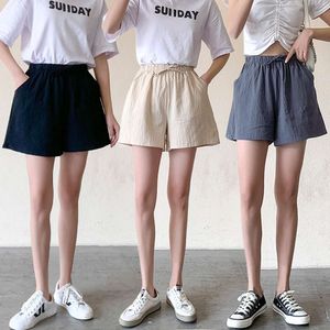 Szorty Kobiet Letnia luźna koreańska wersja Kolejna Sports High-Beisted Casual Pants Duży rozmiar bawełny na zewnątrz, aby nosić gorące spodnie Five Quarter Spods