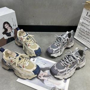 Casual Shoes Skateboard Fashion Platform Track Trainers Female Sneakers Autumn Round Toe Women Comfortable Cross-tied