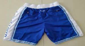 New Shorts Team Shorts 9697 Vintage Baseketball Shorts Zipper Pocket Running Clothes Los Blue Just Done Size SXXL8264789