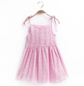 Yaz Günlük Güneş Elbiseleri Spagetti kayış çocuklar pamuk kayış elbise etek bebek bebek çiçek şerit prenses tutu elbise