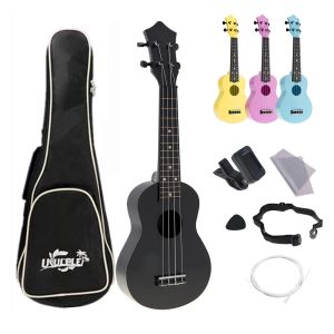 Kablolar 4 Dizeler 21 inç soprano ukulele tam kitler akustik renkli Hawaii Guitar Guitarra Enstrüman Çocuklar ve Müzik Başlangıçları Sıcak