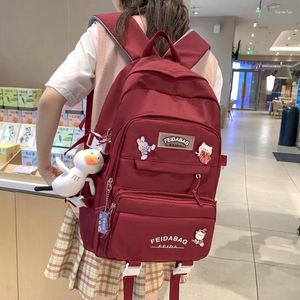 Mochilas de backpack japonês e coreano Mulheres fofas de nylon saco de mochilas para adolescentes pacote de back de estudantes de moda para meninas