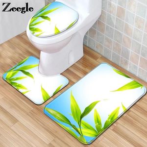 Bath Mats Anti-slip Toilet Mat For Bathroom Home Decoration Waterproof Seat Cover And Absorbent Floor Rug Set