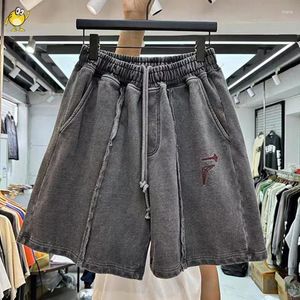 Shorts maschile in tessuto pesante casual lavato club di club delinquente uomo donna di alta qualità streetwear