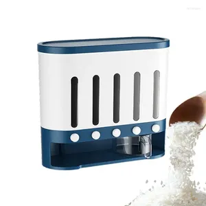 Storage Bottles Grain Container Dispenser 5 Grid Wall Rice Bucket Dry Food Household Kitchen With Visible Window For Nuts