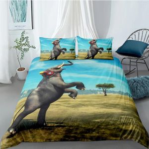 Conjuntos de roupas de cama 3D Tampa de edredão elefante Capas de animais de elefante Caso quadro Conjunto de cooperamento King Timeiro único Twin de tamanho único Têxtil doméstica personalizada