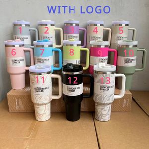 Wholesale! 304 Stainless Steel 40oZ Travel Mugs Reusable Handgrip Tumblers With Logo 1:1 40oz Cups With Handle and Lid.