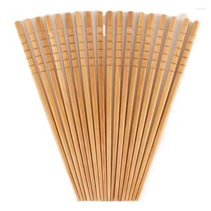 Talheres descartáveis 10 pares pares artesanais de madeira de bambu natural pauzinhos de madeira saudável carbonização chinesa bastões
