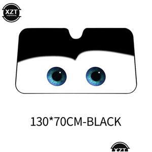 Car Sunshade Cartoon Window Foil Heated Windshield Visor 4 Color Big Eyes Pixar 130X70Cm Front Sun Protection8377589 Drop Delivery Aut Ote3X