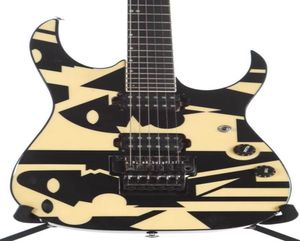 1997 JPM100 P3 John Petrucci Signature Picasso Cream Electric Guitar Floyd Rose Tremolo Locking Nut Black Hardware1334706