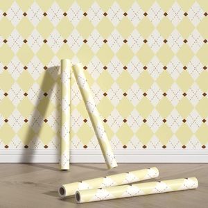 Bakgrundsbilder vintage klassisk gul prismatisk gitter PVC TAPPET WATTOSKABLE BVOBLERA HEM DECORATION CHIC Living Room Wall Sticker