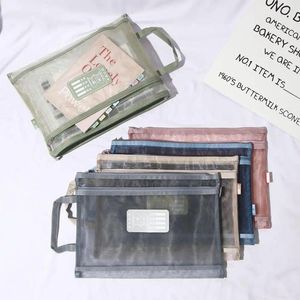 Aufbewahrungstaschen 1PC Einfacher tragbarer Mesh Bag A4 Datei Ordner Dokument Papier Organizer Haushalt Handtasche Schüler Geschenk