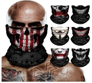 3D Joker Skull Seamless Magic Face Mask Shield Щит для велосипедного велосипедного велосипеда Ski Camping Bandana Хэллоуин шарф для повязки на голову мужчина женская шея Ga8367226