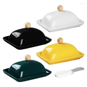 Piastre in acciaio inossidabile piatto di burro sigillato piatto durevole server di formaggio contenitore di stoccaggio del contenitore con accessorio per cucina coperchio