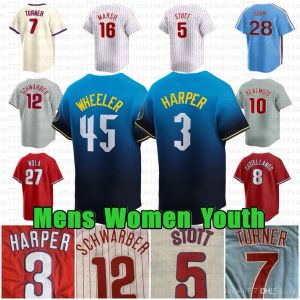 2024 City Connect Trea Turner Bryce 3 Harper Baseball Jersey JT Realmuto Kyle Schwarber Philadelphia Nola Bryson Stott Zack Wheellar Castellanos Alec Bohm