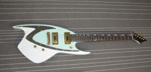 Guitar top quality QShelly custom gold pickups tooth inlays sea green fish locking tuners electric guitar musical instruments shop