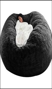 Стул стволы Текстиль Дом Gardenchair Ers D72x35IN NT Fure Bean Bag Big Round Soft Y Faux Beag Lazy Dofa Bed