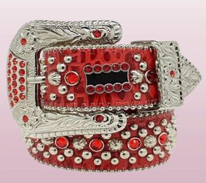 Western Fashionsimon Belt Rhinestone inlagd med bling strass kvinnor herr designer beltd6wo#6632775