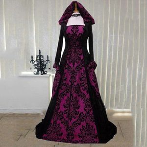 Повседневные платья цвета косплейер Хэллоуин Женщины платье средневековое вампир Винтажный косплей костюм красный призрак невеста Женская готическая одежда